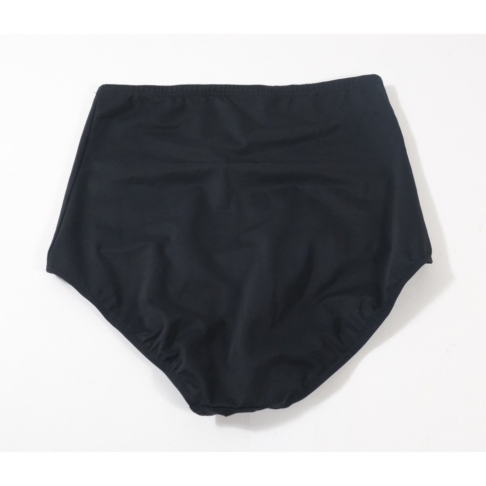 Lands' End‎ Swim Bottoms Women 14 Black High Waist Bikini Brief Full Coverage - Picture 2 of 4
